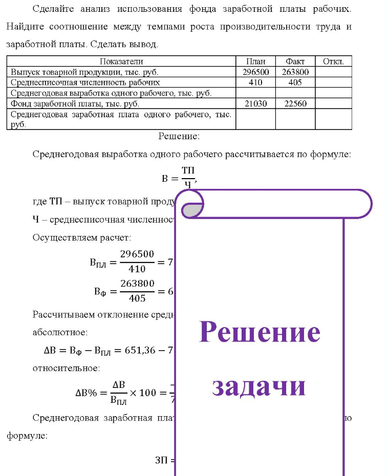 Сделайте анализ использования фонда заработной платы рабочих. Найдите ...