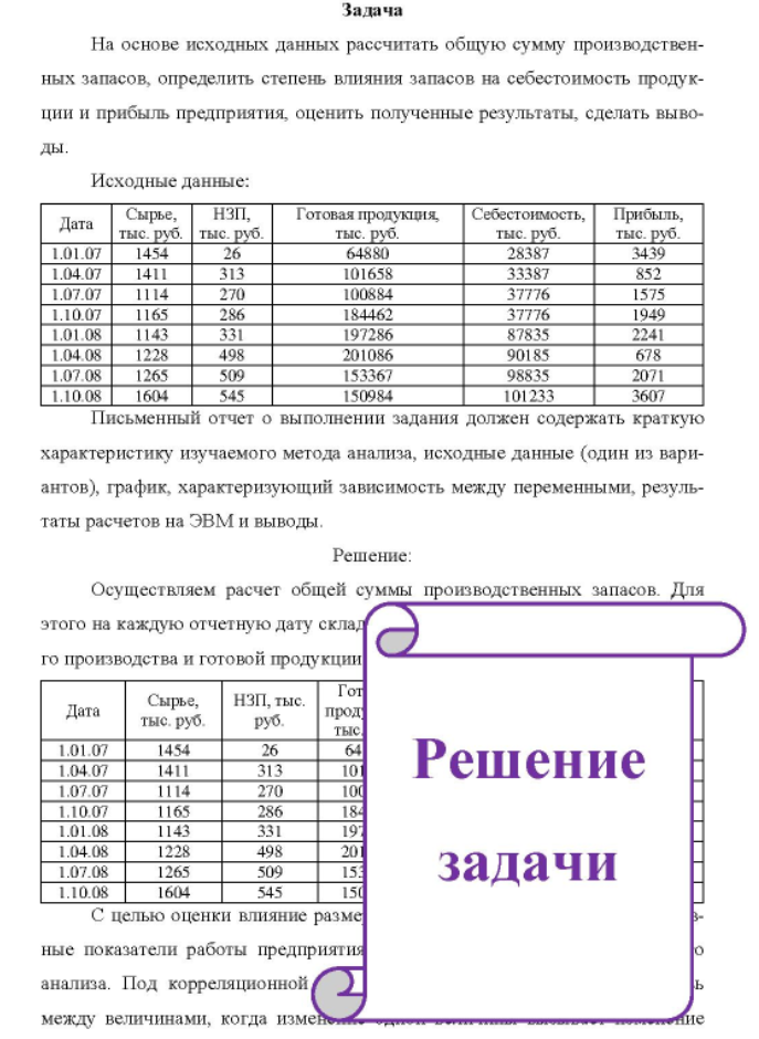На основе исходных данных рассчитать общую сумму производствен- ных запасов, определить степень влияния запасов на себестоимость продук- ции и прибыль предприятия, оценить полученные результаты, сделать выво- ды. Исходные данные: Дата Сырье, НЗП, тыс. руб. тыс. руб.