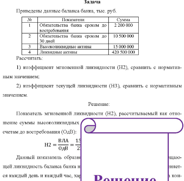 Приведены данные баланса банка, тыс. руб. № Показатели