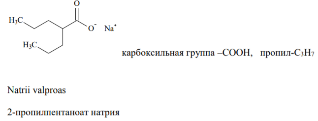 натрия вальпроат – формула, функциональные группы, свойства, применение