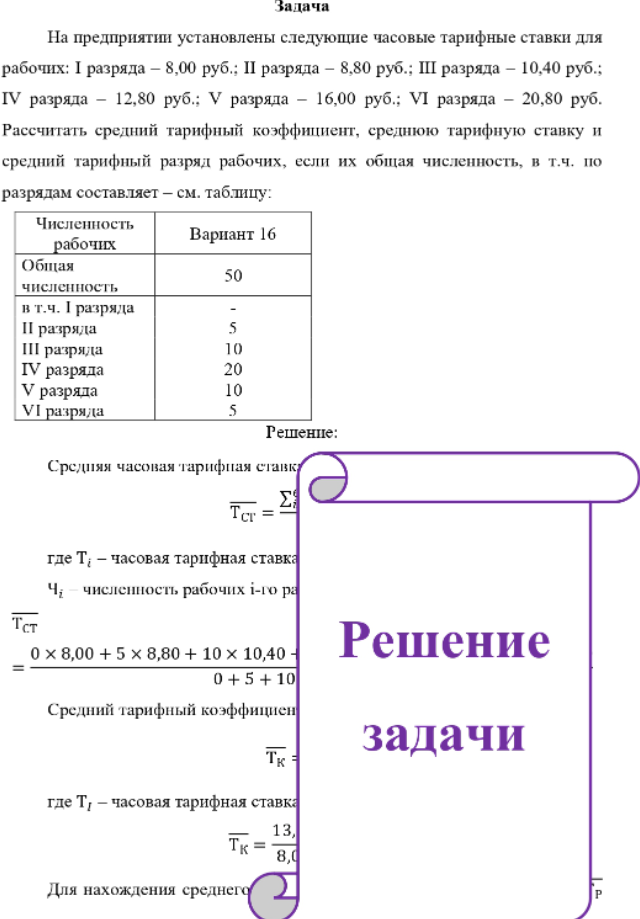 На предприятии установлены следующие часовые тарифные ставки для рабочих: I разряда - 8,00 руб. ; II разряда - 8,80 руб. ; III разряда - 10,40 руб. ; IV разряда - 12,80 руб. ; V разряда - 16,00 руб. ; VI разряда - 20,80 руб