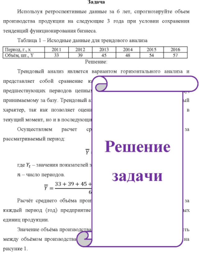 Используя ретроспективные данные за б лет, спрогнозируйте объем производства продукции на следующие 3 года при условии сохранения тенденций функционирования бизнеса. Таблица 1 - Исходные данные для трендового анализа Период, г. х Объём, шт., Y 2011 2012 2013 2014 2015 2016