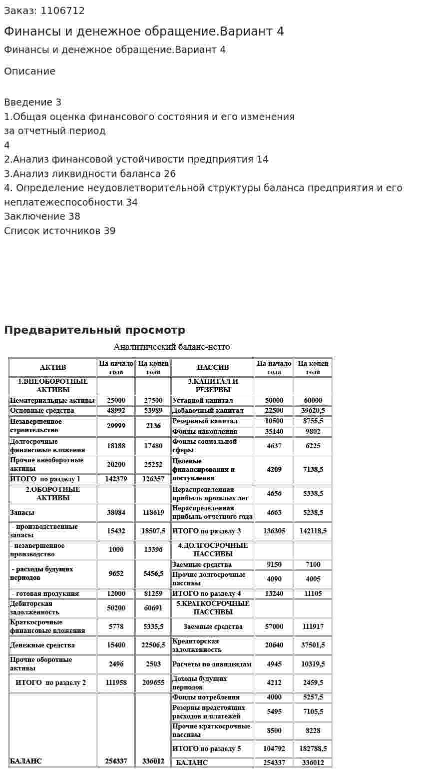 Контрольная работа  Финансы и денежное обращение.Вариант 4 
