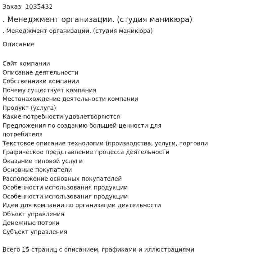 Отчет по практике. Менеджмент организации. (студия маникюра) 