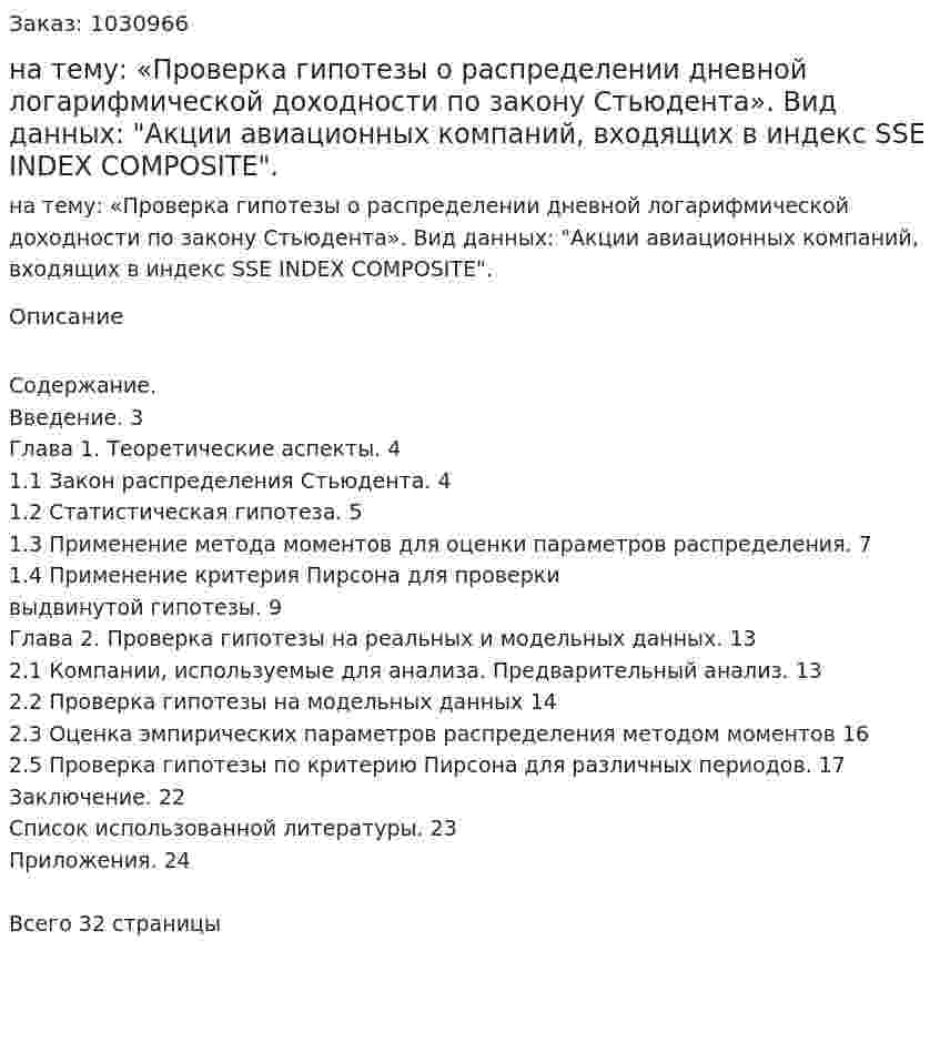Курсовая работа на тему:  «Проверка гипотезы о распределении дневной логарифмической доходности по закону Стьюдента».   Вид данных:  "Акции авиационных компаний, входящих в индекс SSE INDEX COMPOSITE". 