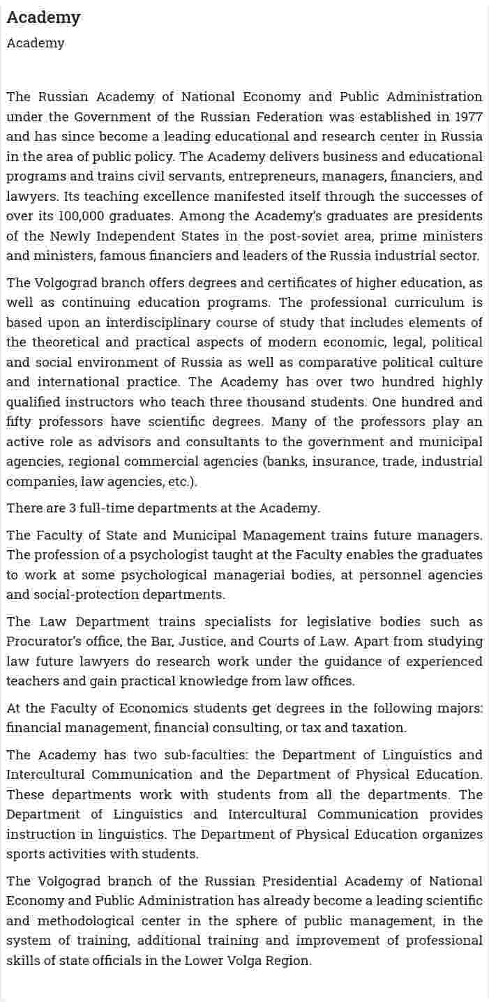 Academy