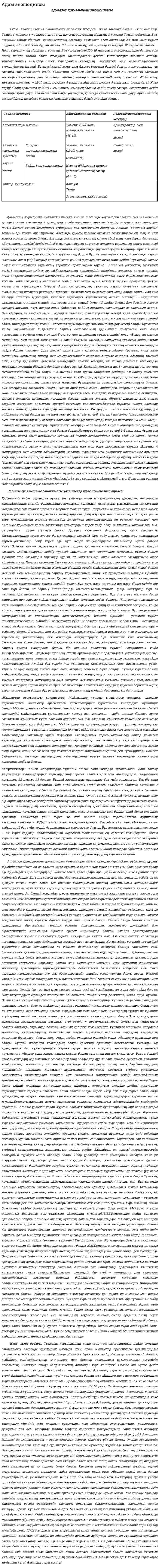 Адам эволюциясы. 2