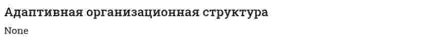 Адаптивная организационная структура