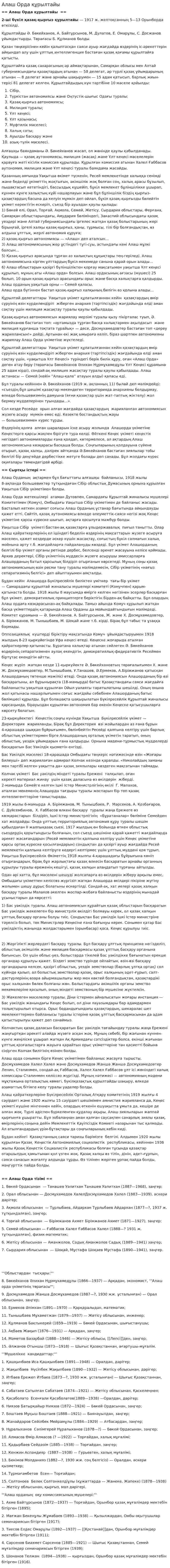Алаш Орда құрылтайы