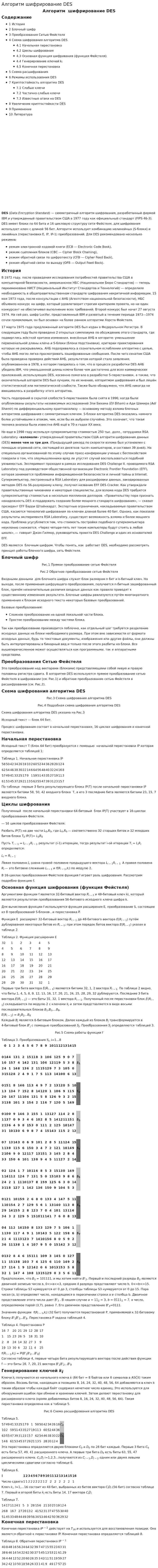 Алгоритм шифрирование DES