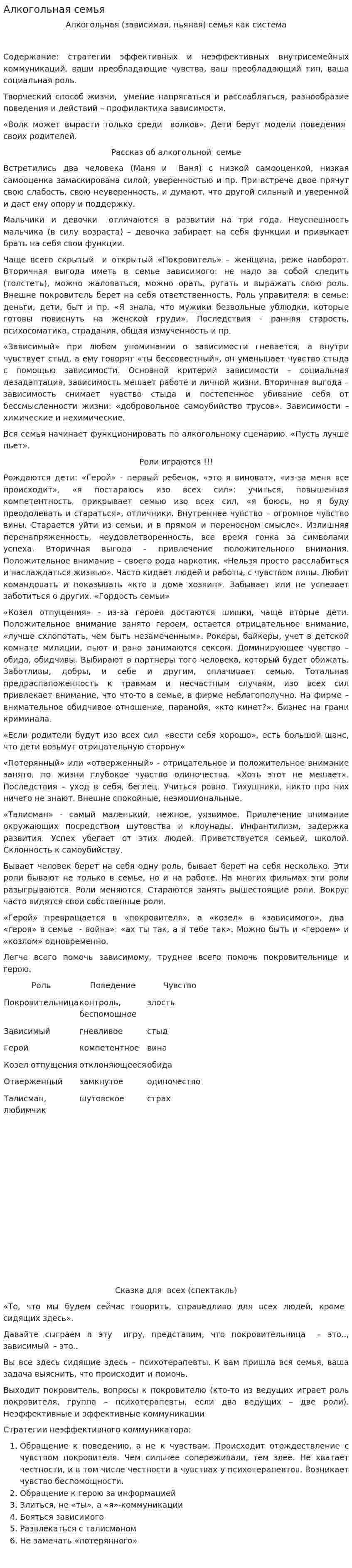 Алкогольная семья