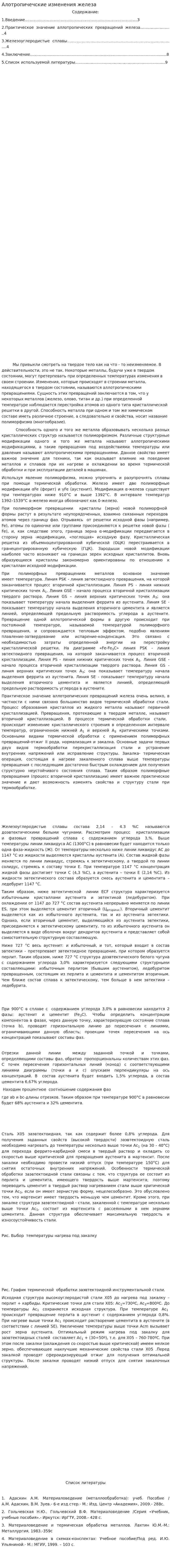 Алотропичечские изменения железа