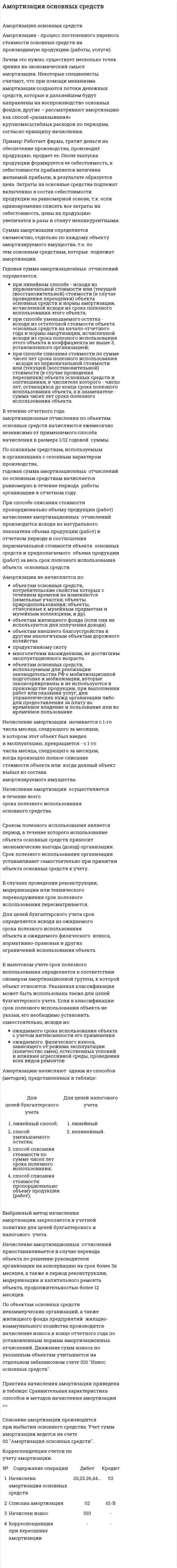 Амортизация основных средств. 2