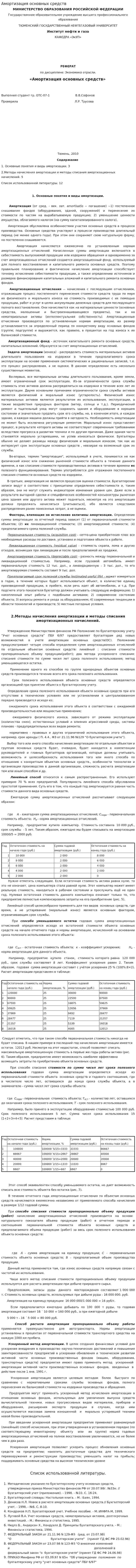 Амортизация основных средств. 8