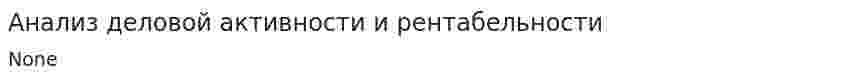 Анализ деловой активности и рентабельности