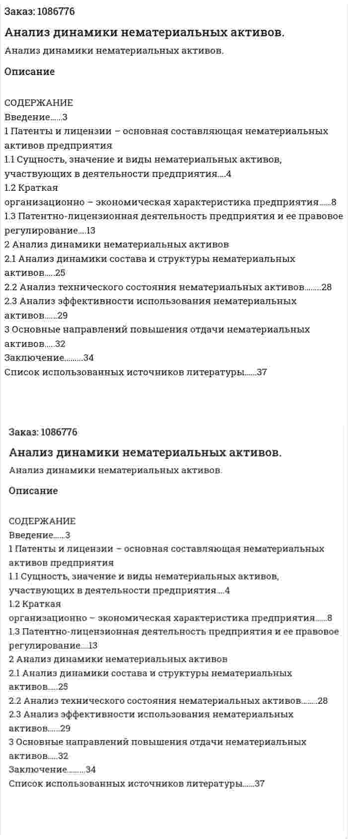 Анализ динамики нематериальных активов. (курсовая работа) 