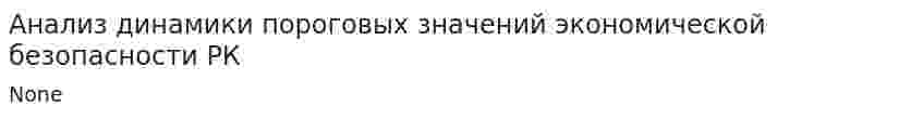 Анализ динамики пороговых значений экономической безопасности РК