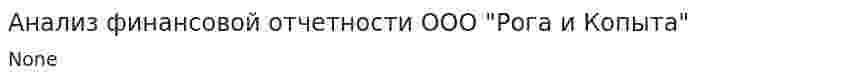 Анализ финансовой отчетности ООО "Рога и Копыта"