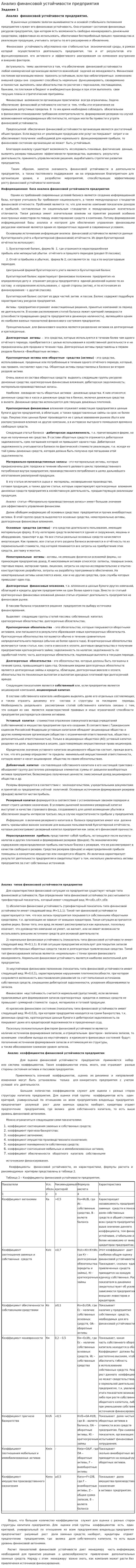Анализ финансовой устойчивости предприятия. 5