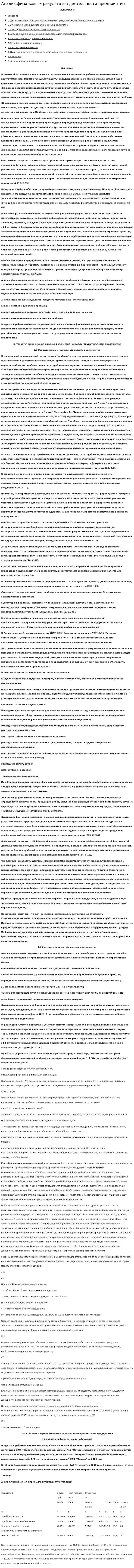 Анализ финансовых результатов деятельности предприятия. 2