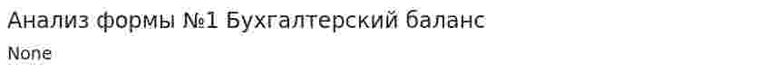 Анализ формы №1 Бухгалтерский баланс