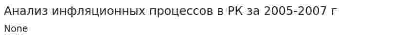 Анализ инфляционных процессов в РК за 2005-2007 г