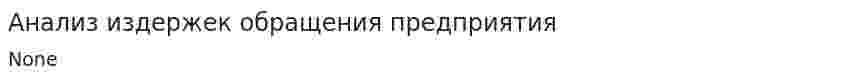 «Анализ издержек обращения предприятия»
