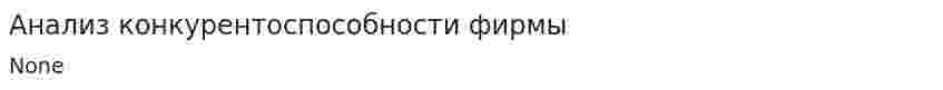 Анализ конкурентоспособности фирмы