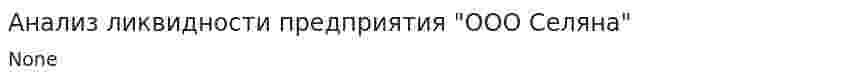 Анализ ликвидности предприятия "ООО Селяна"