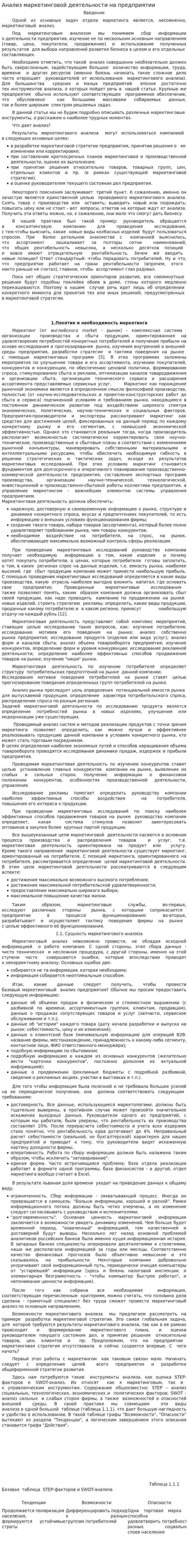 Анализ маркетинговой деятельности на предприятии. 4