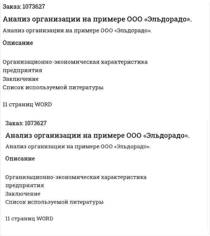 Анализ организации на примере ООО «Эльдорадо». 