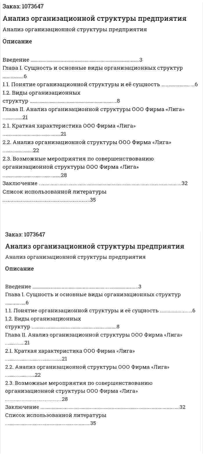Анализ организационной структуры предприятия (курсовая работа) 