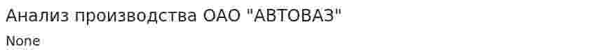 Анализ производства ОАО "АВТОВАЗ"