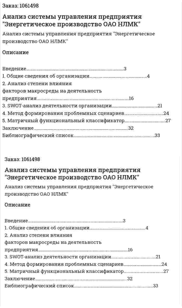 Анализ системы управления предприятия "Энергетическое производство ОАО НЛМК" (курсовая работа) 