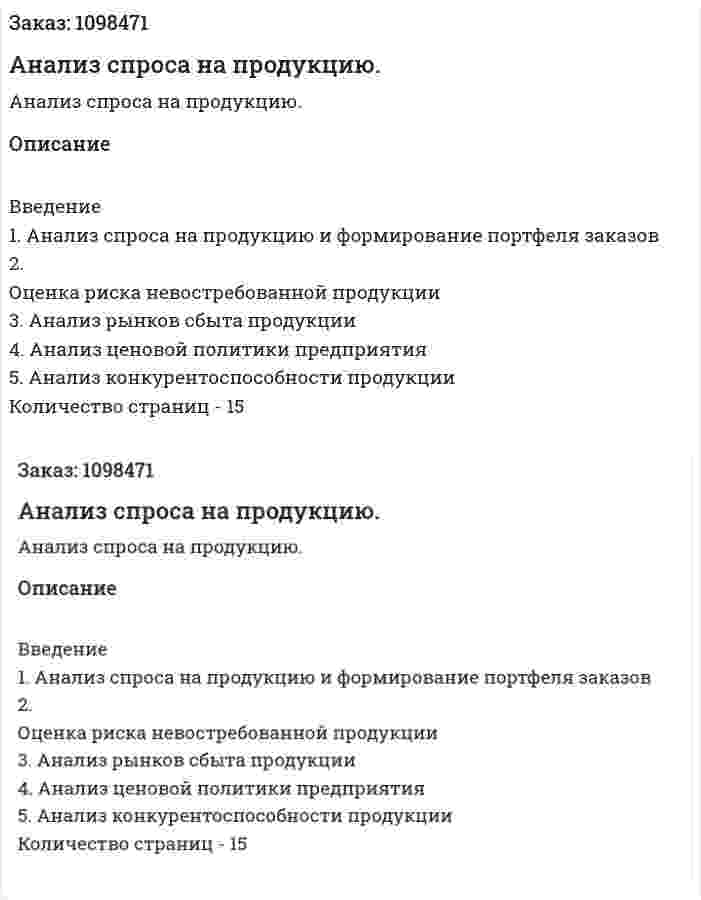 Анализ спроса на продукцию. (реферат) 