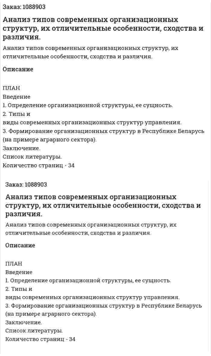 Анализ типов современных организационных структур, их отличительные особенности, сходства и различия. (курсовая работа) 