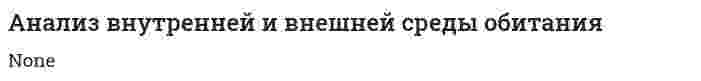 Анализ внутренней и внешней среды обитания