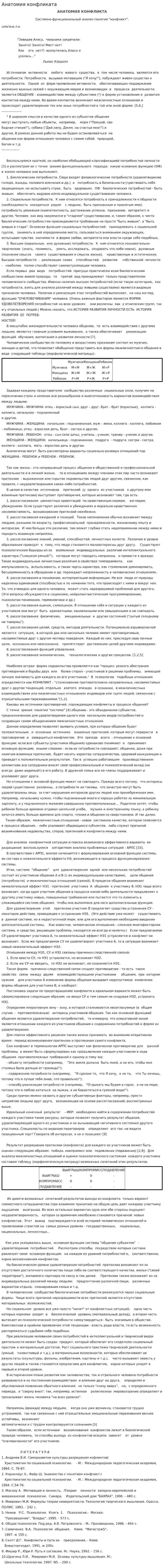 Анатомия конфликата