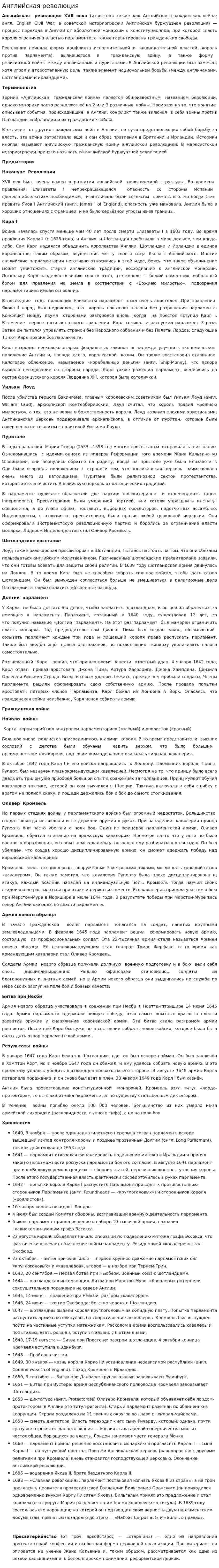 Английская революция. 2