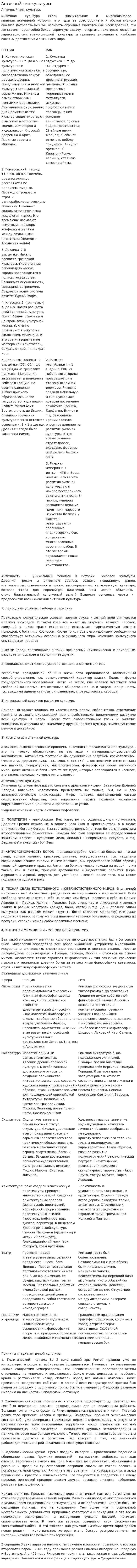 Античный тип культуры. 3