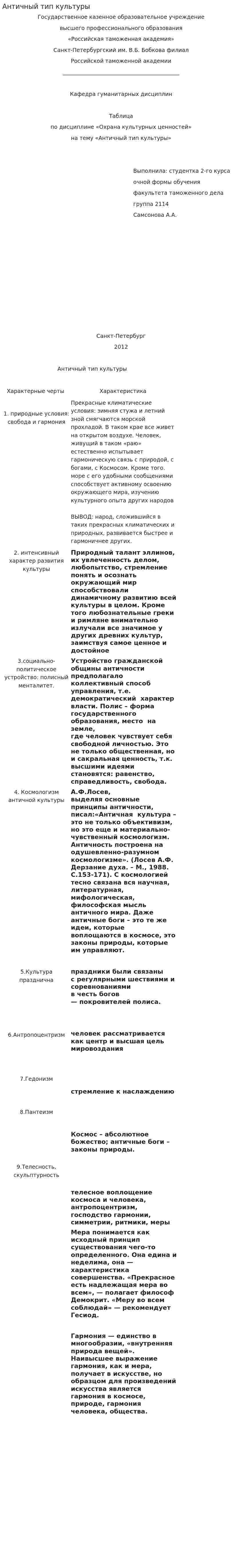 Античный тип культуры