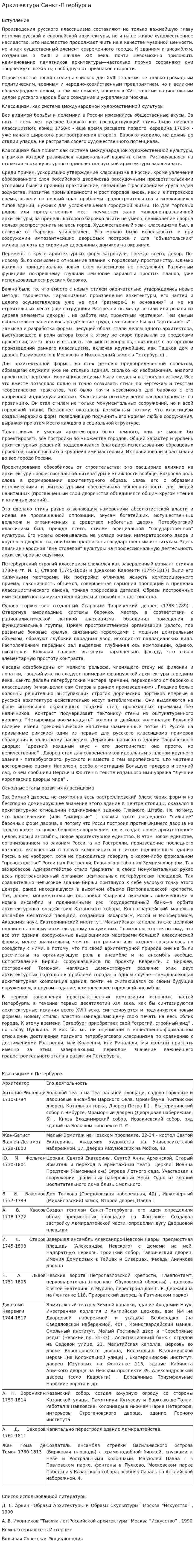 Архитектура Санкт-Птербурга