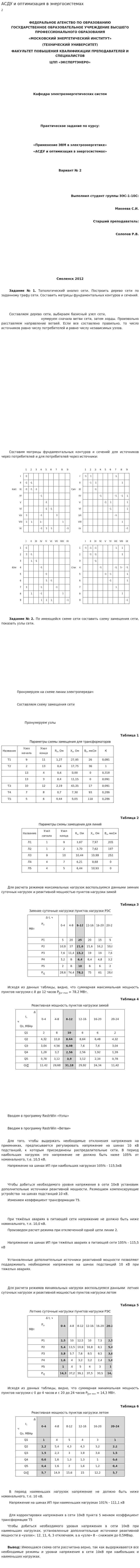 АСДУ и оптимизация в энергосистемах