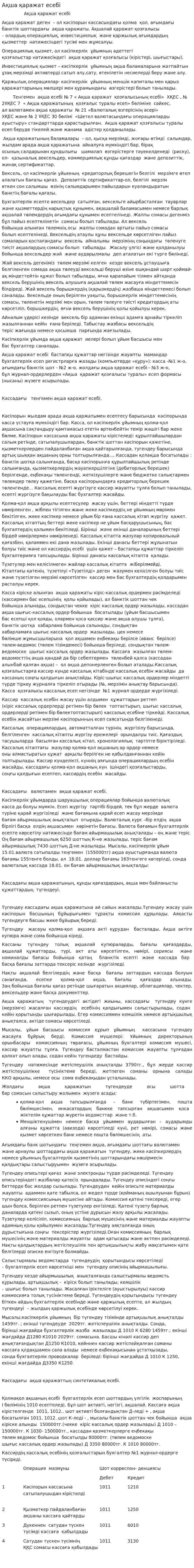 Ақша қаражат есебі