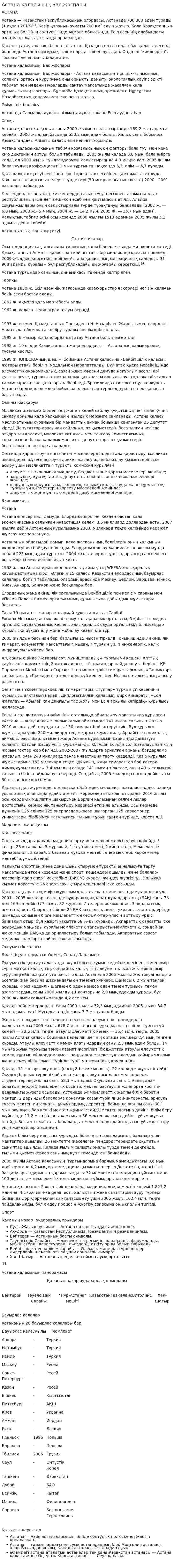 Астана қаласының Бас жоспары
