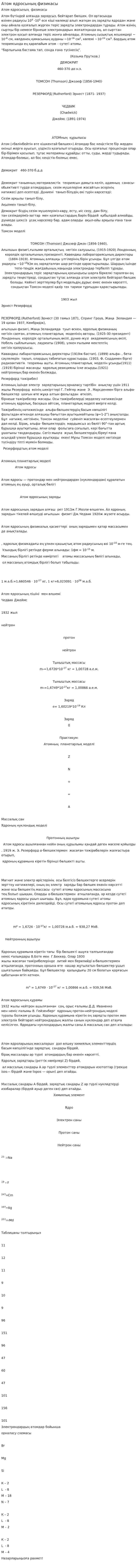 Атом ядросының физикасы