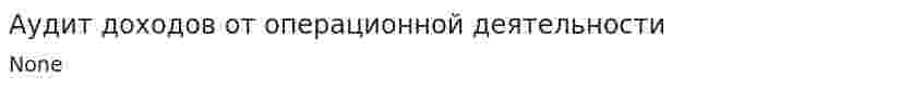 Аудит доходов от операционной деятельности