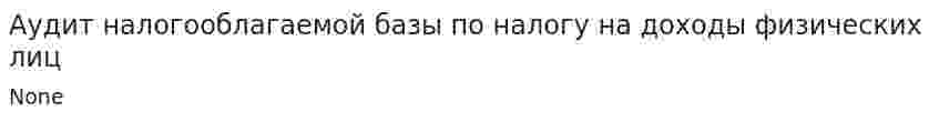 Аудит налогооблагаемой базы по налогу на доходы физических лиц