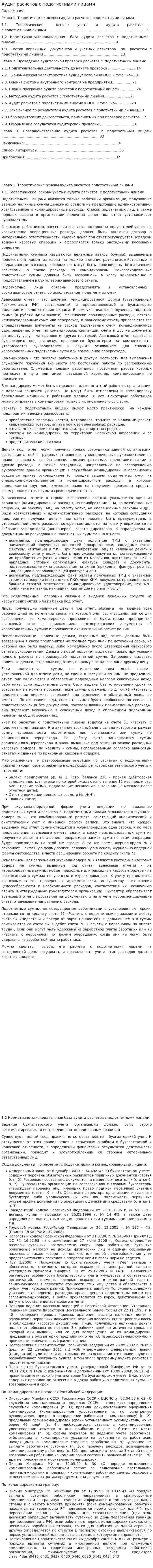 Аудит расчетов с подотчетными лицами. 5