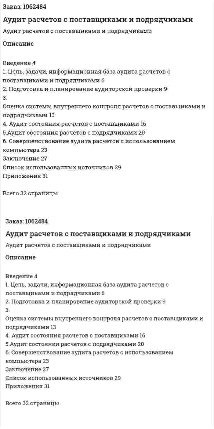 Аудит расчетов с поставщиками и подрядчиками (курсовая работа) 